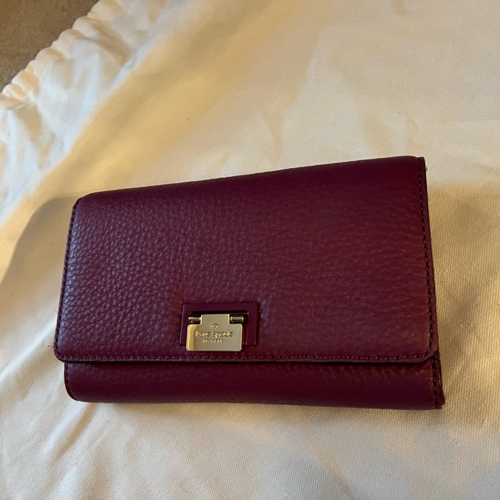 Kate Spade purple clutch with removable strap